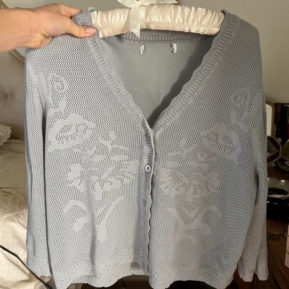 Blue knit cardigan - Picture 4 of 8